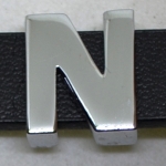 CHROM-Schiebebuchstabe "N" 14mm